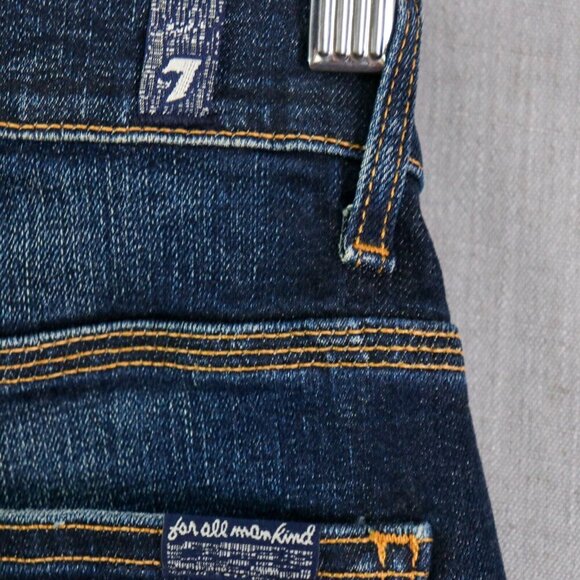 7 For All Mankind Denim Trouser Womens 27 In Y2K Retro Runaway Jeans *Raw Hem - Picture 6 of 12